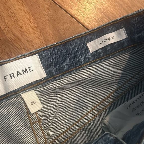 FRAME LE original patchwork denim jeans. Straight ankle length jeans - Picture 5 of 9